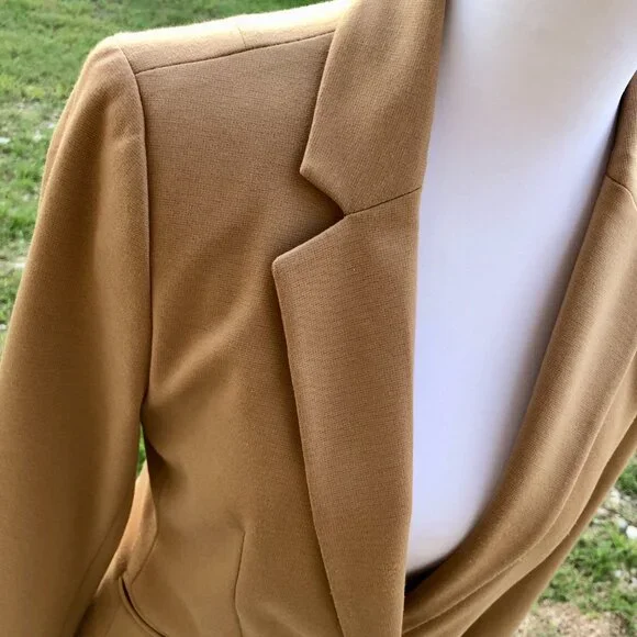 Tan Blazer Womens Small Long Sleeve Forever 21 Work Office Business Casual Fall - Picture 5 of 16